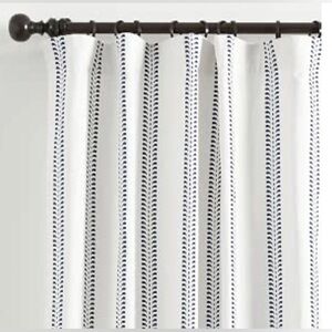 Ballard Designs Hollis Ditsy Single Stripe 2 Curtains